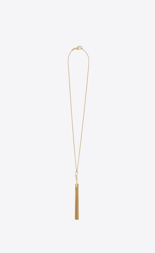 collier à mini-pompon en laiton doré